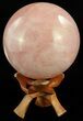 Polished Rose Quartz Sphere - Madagascar #52396-1